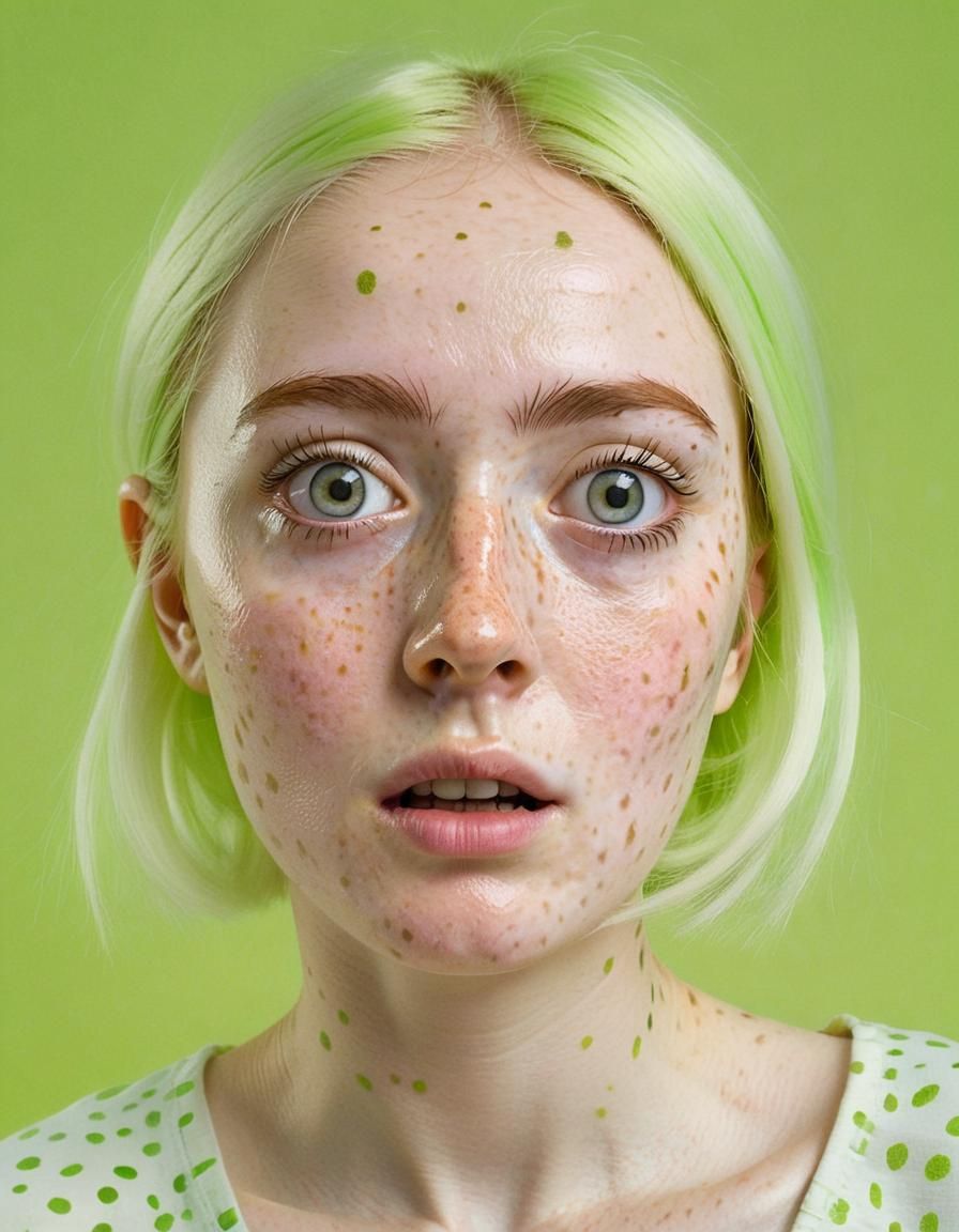 Shocked Woman Portrait in 3D Anime Art Style