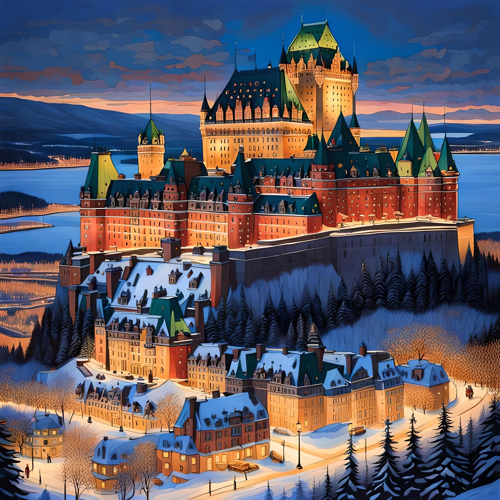 Chateau Frontenac in Neorenaissance Style