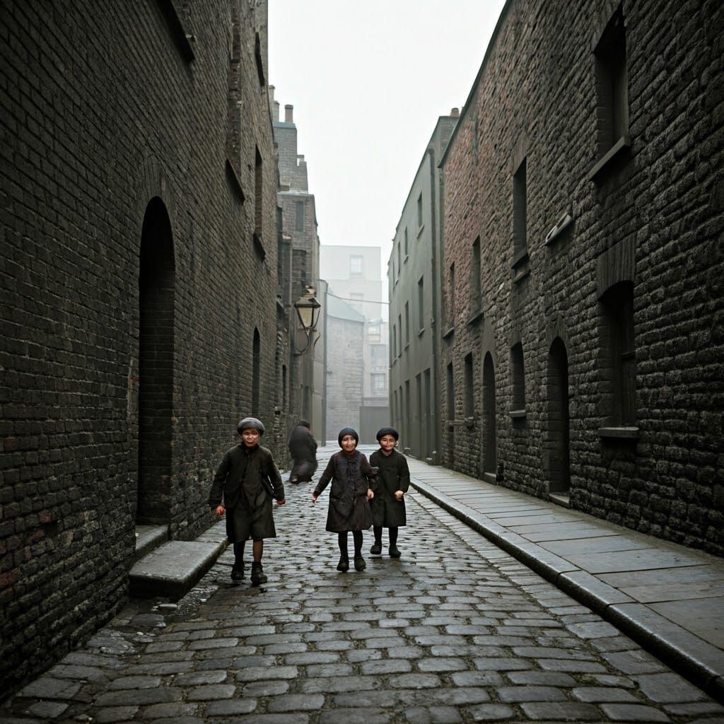 Children Playing in Cumberland Street Slums, Dublin 1940