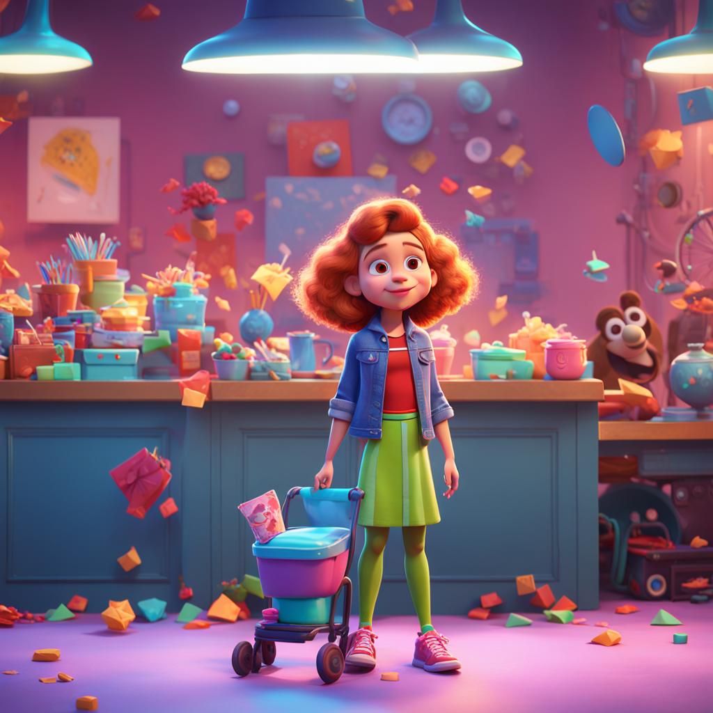 Material Girl: Pixar-Style 3D Digital Art
