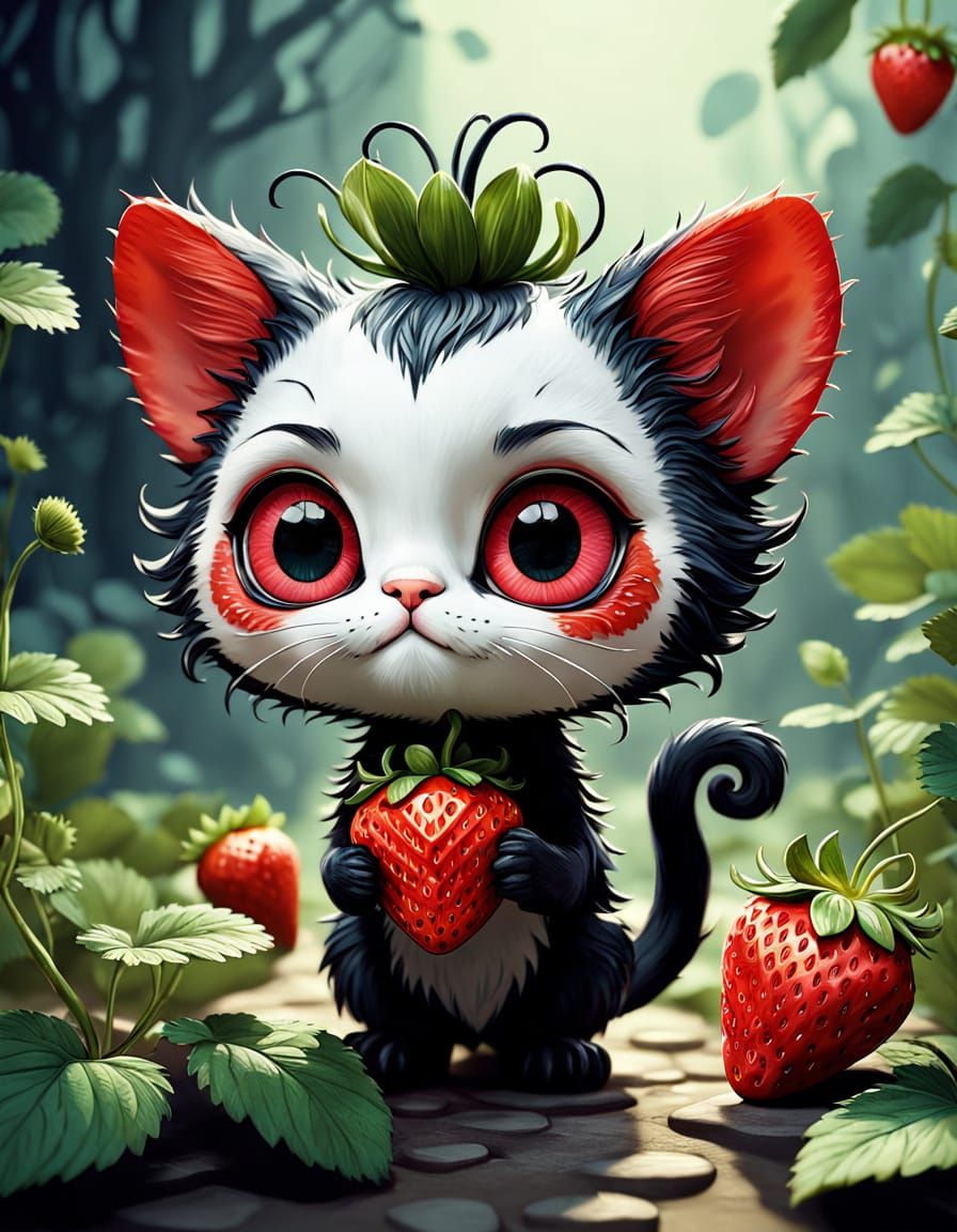 Strawberry CAT, Tim Burton style