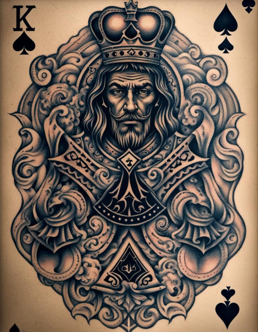 King of Spades Tattoo Design