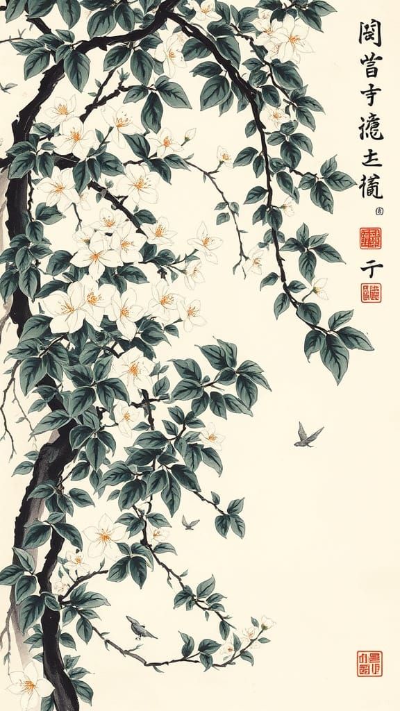 Jasmine Vine Garden in Vintage Chinese Style