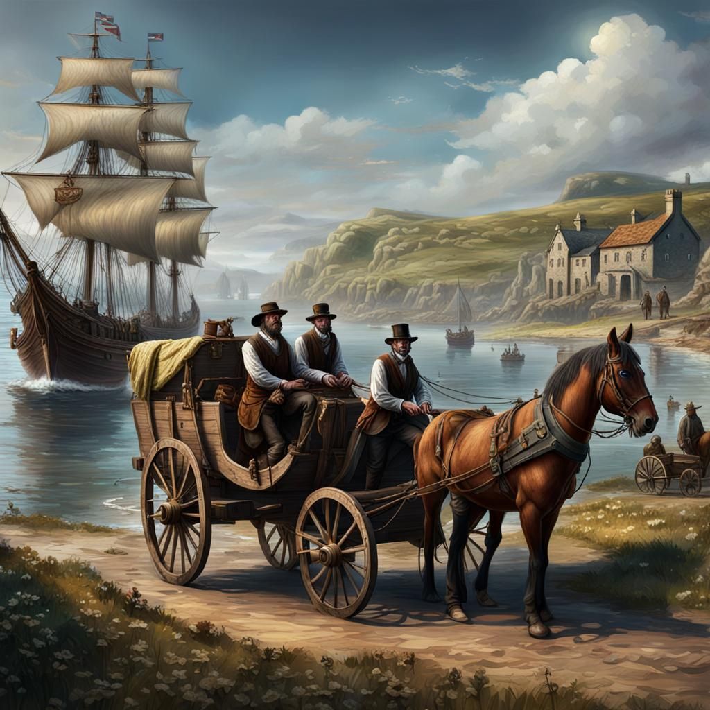 English Emigrants Journey to Australia: Fantasy Concept Art