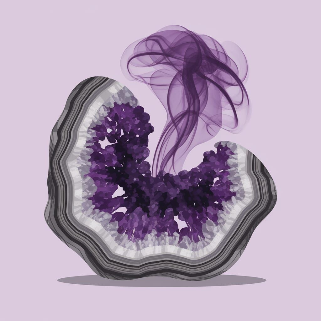 Gray Amethyst Smoke Abstract Minimalism