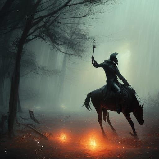 Headless Horseman Dark Fantasy Concept Art