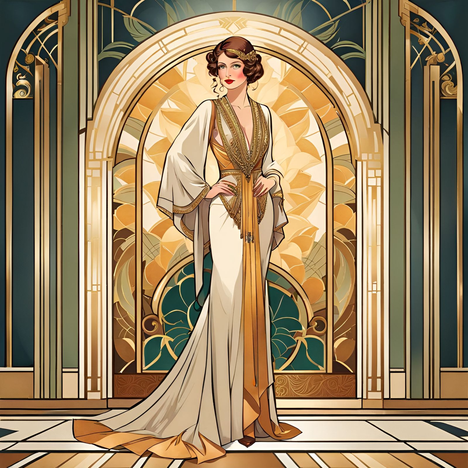 Glamorous Art Deco Lady Portrait