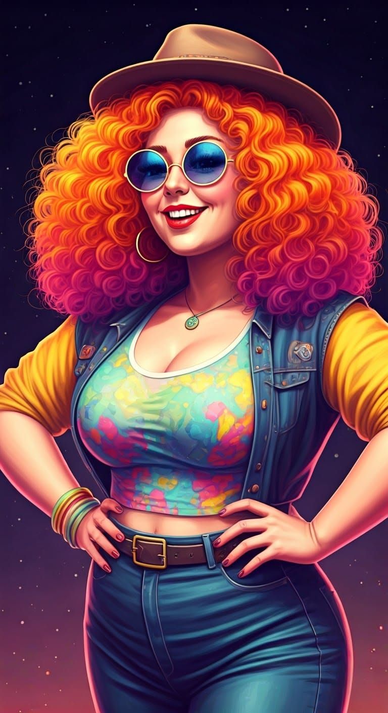 Surrealist Goddess in Kaleidoscopic Dreamscape