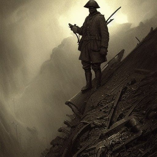 Sinister World War One Trenches in Gothic Art Style