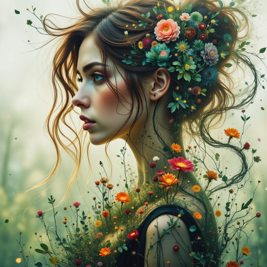 Ethereal Punk Witch Blends with Vibrant Nature