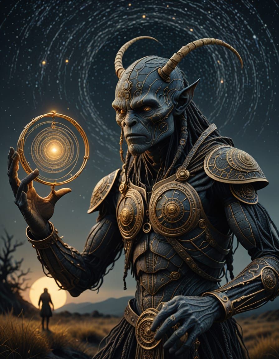 Giant Humanoid Flea Figure in Dark Fantasy Art