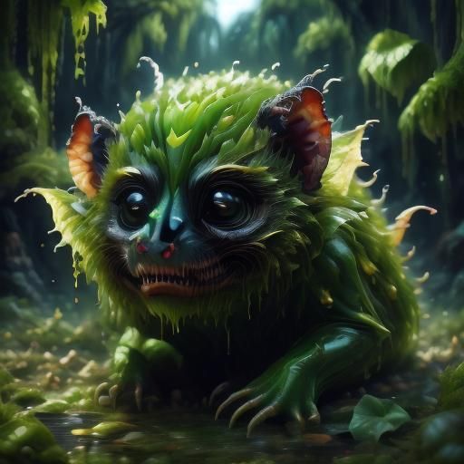 Ominous Venus Flytrap Creature with Oozing Petals