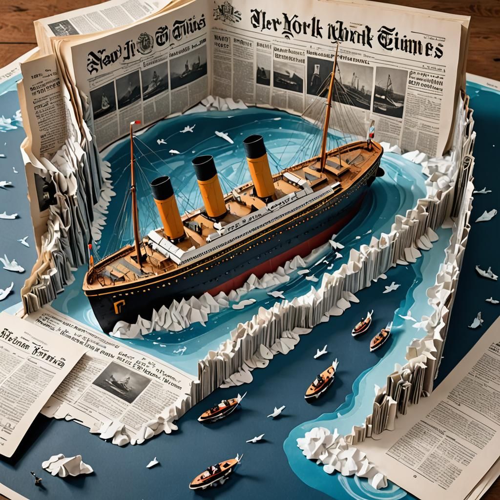 Titanic Newspaper Diorama: 1920s New York Times Style