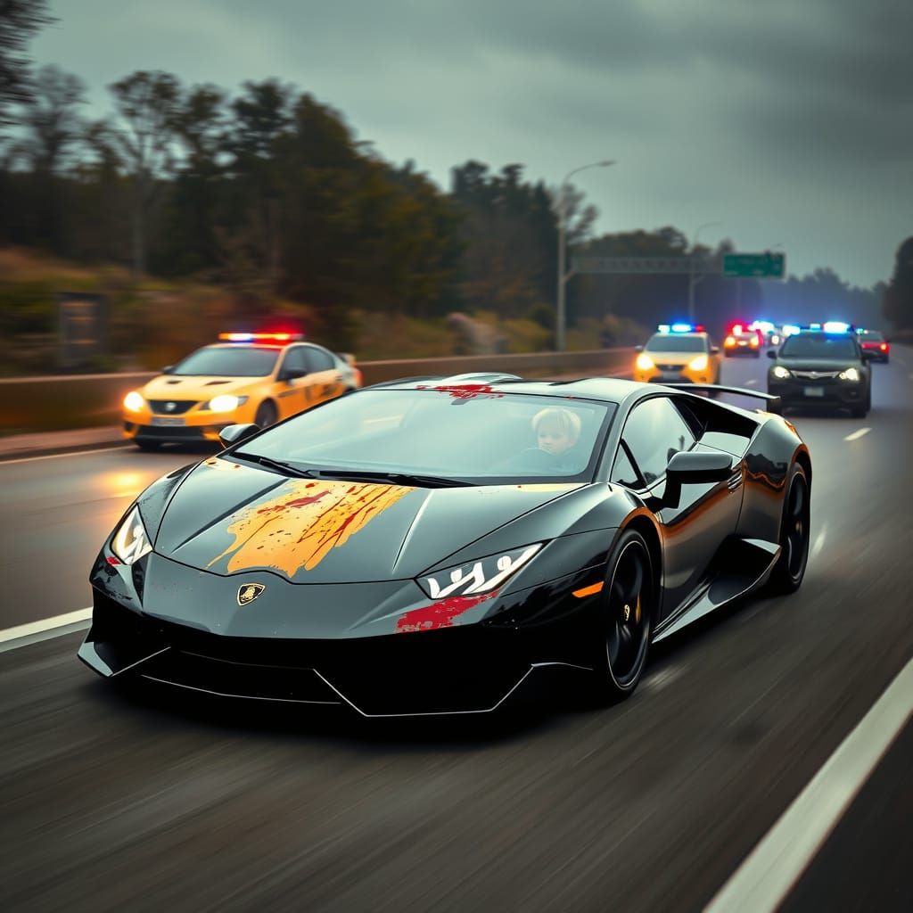Sleek Lamborghini Speeds Down Highway with Boy Inside, Pursu...
