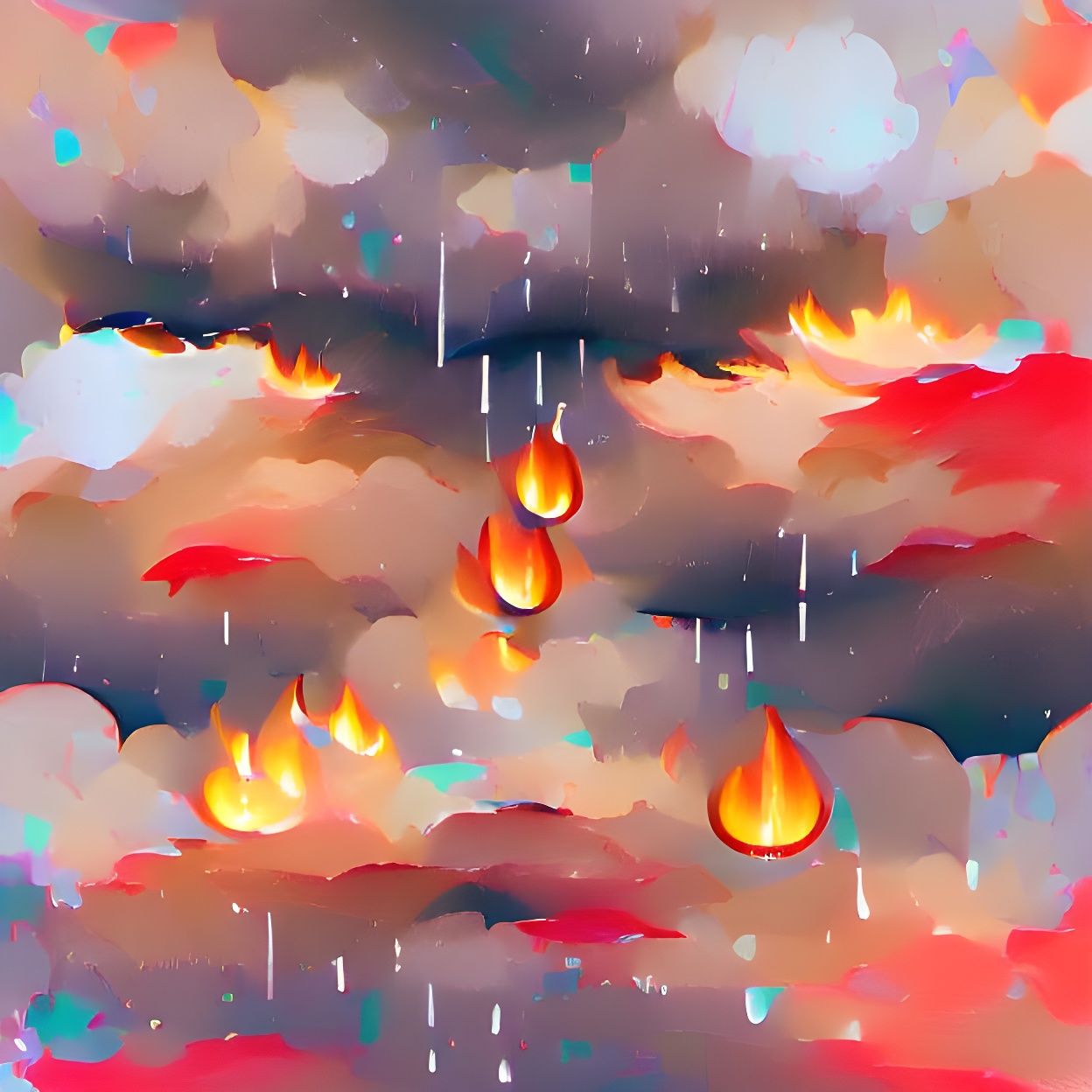 Apocalyptic Fire Rain Scene