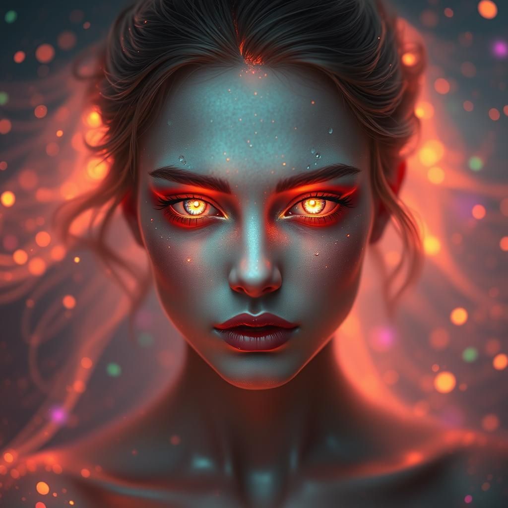 Ethereal Woman with Glowing Colors in Unreal Engine 5