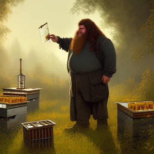 Hagrid Beekeeping: Dark Fantasy Concept Art