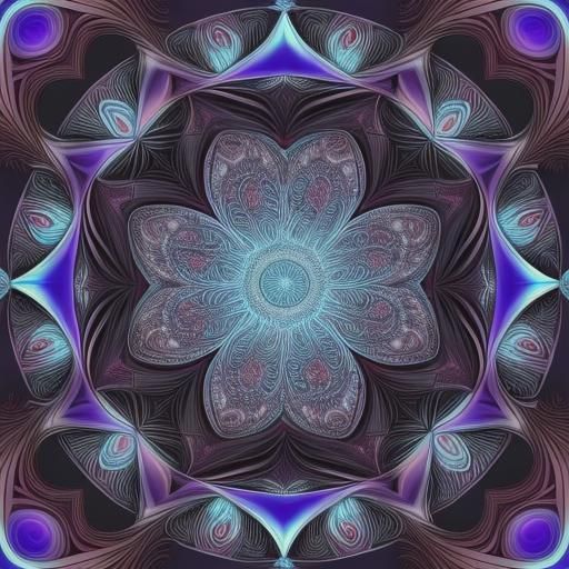 Abstract Fractal Bird in Geometric Vortex