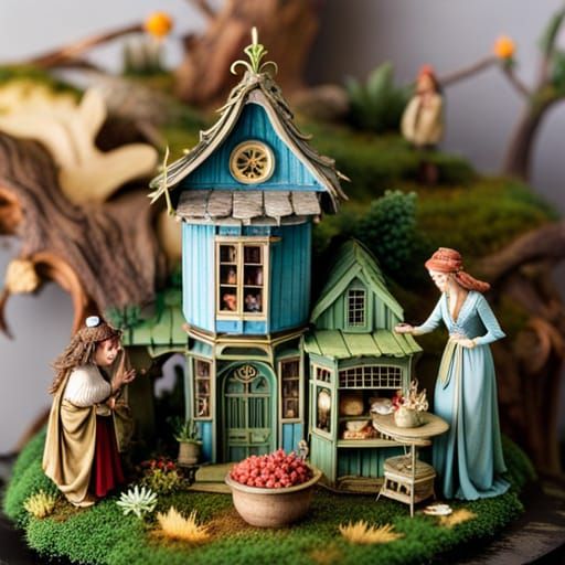 Fairies in Miniature Store Diorama