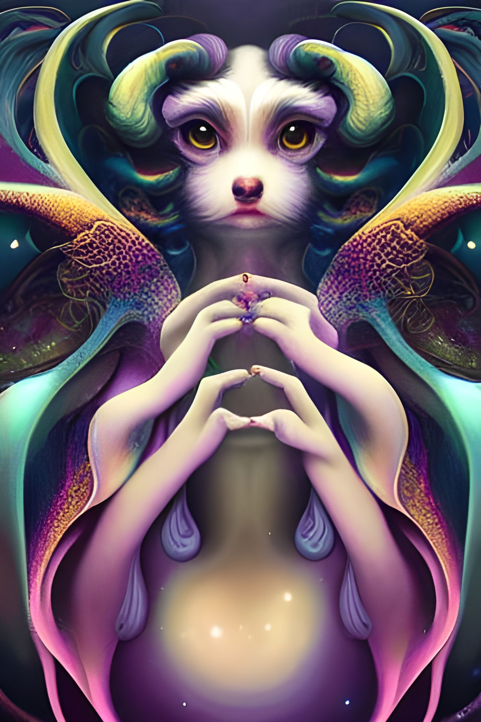 Falcor the Luck Dragon in Pastel Tones