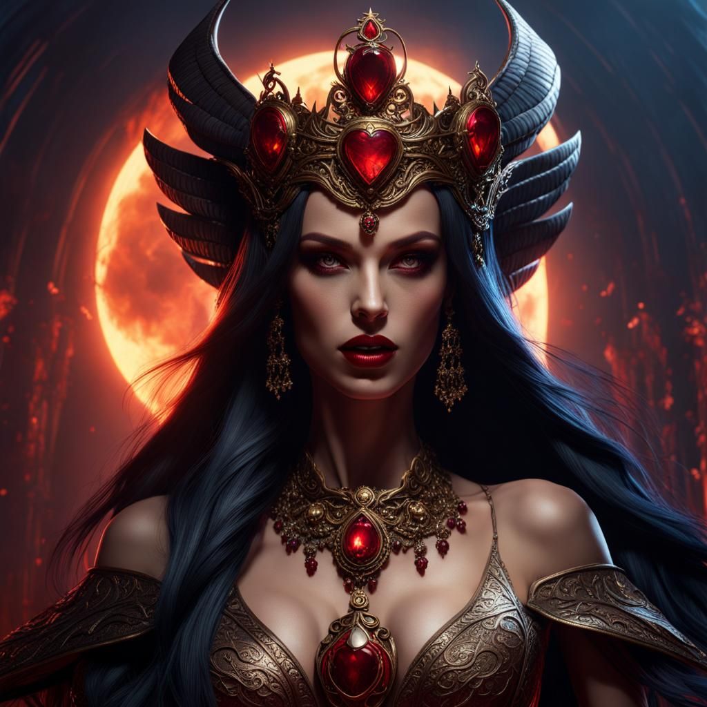 Lilith, Queen of Vampires: Detailed Matte Painting