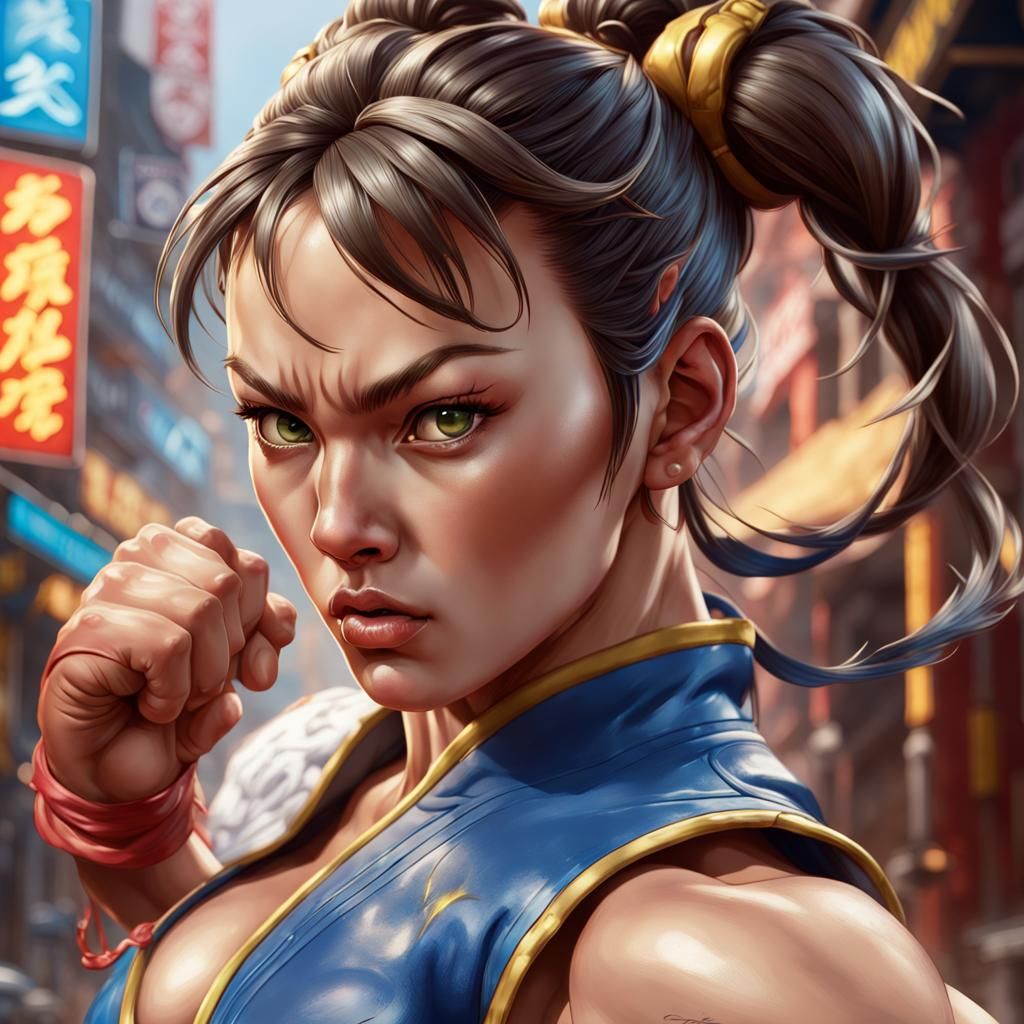 Hyperrealistic Chun-Li Splash Art