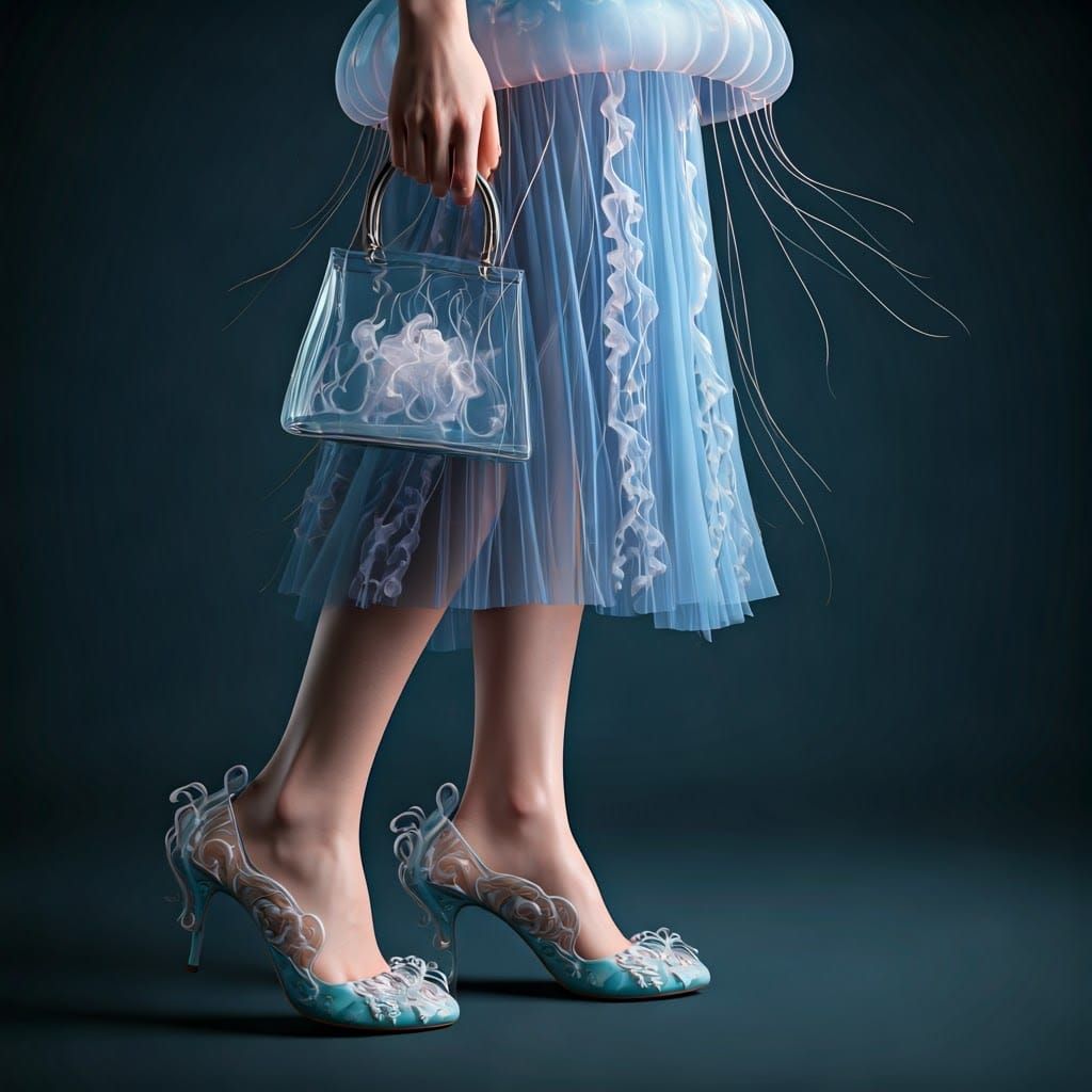 Jellyfish Fashion in a Dreamlike Setting