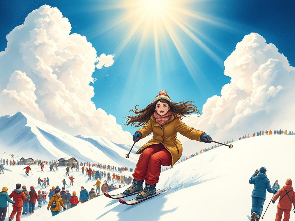 Dreamy Watercolor Scene of Winter Wonder