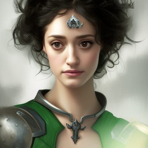 Medieval Portrait of Woman in Armor, Digital Art