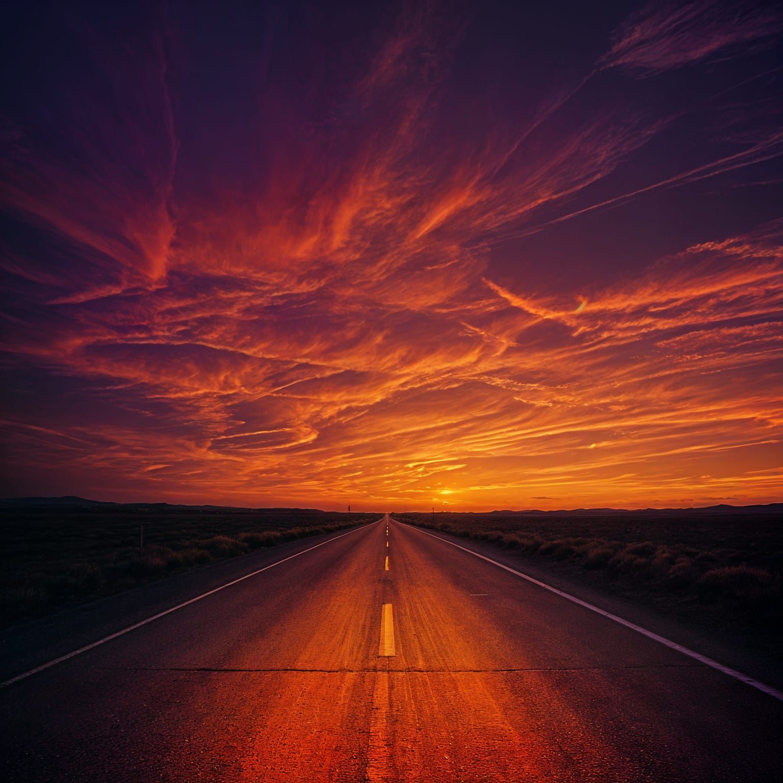 The road was glowing...  Like riding a bike straight into th...