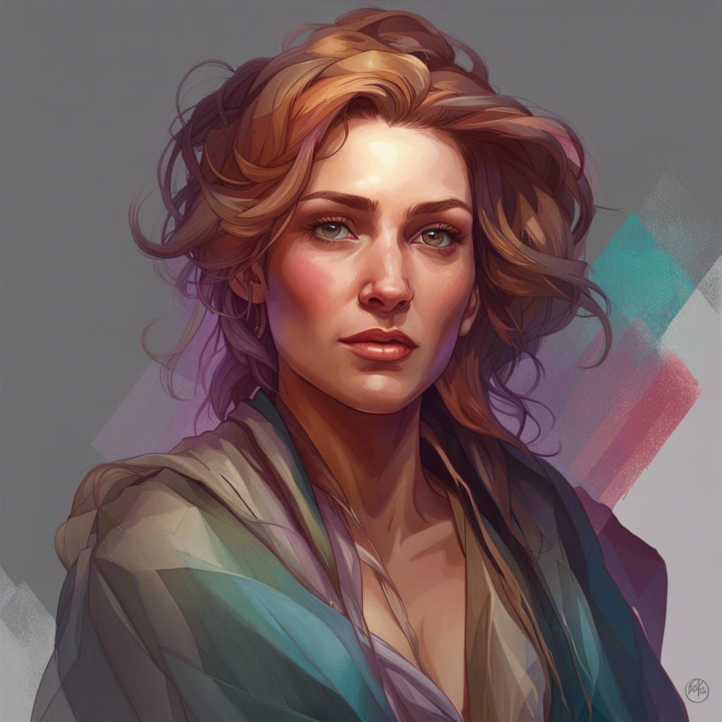 Intricate Portrait of Woman in Art Nouveau Style