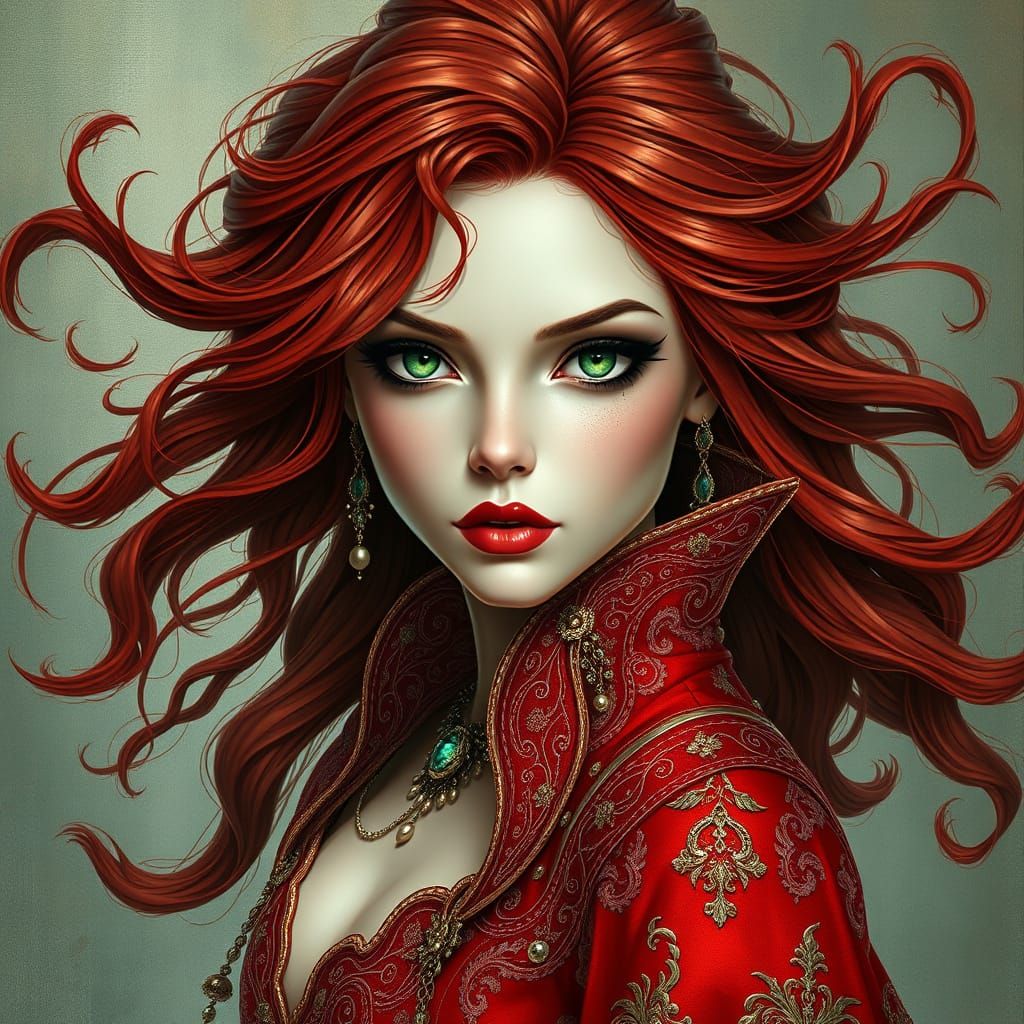 Une belle peinture à l'huile à la texture 3D complexe, une huile de style rococo, mythologique, Des éclaboussures d'encr...