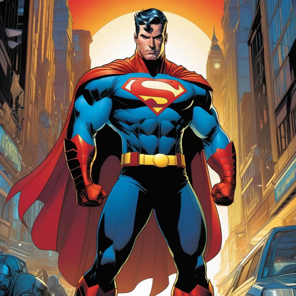 Handsome Superhero Comic Book Cel-Shaded Illustration