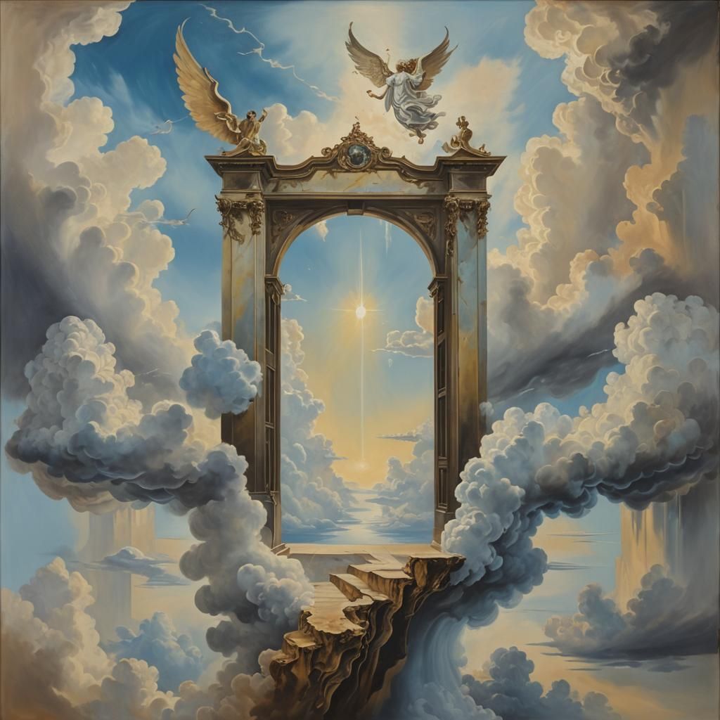 Surreal Angel at Heaven's Gate, Dali Style