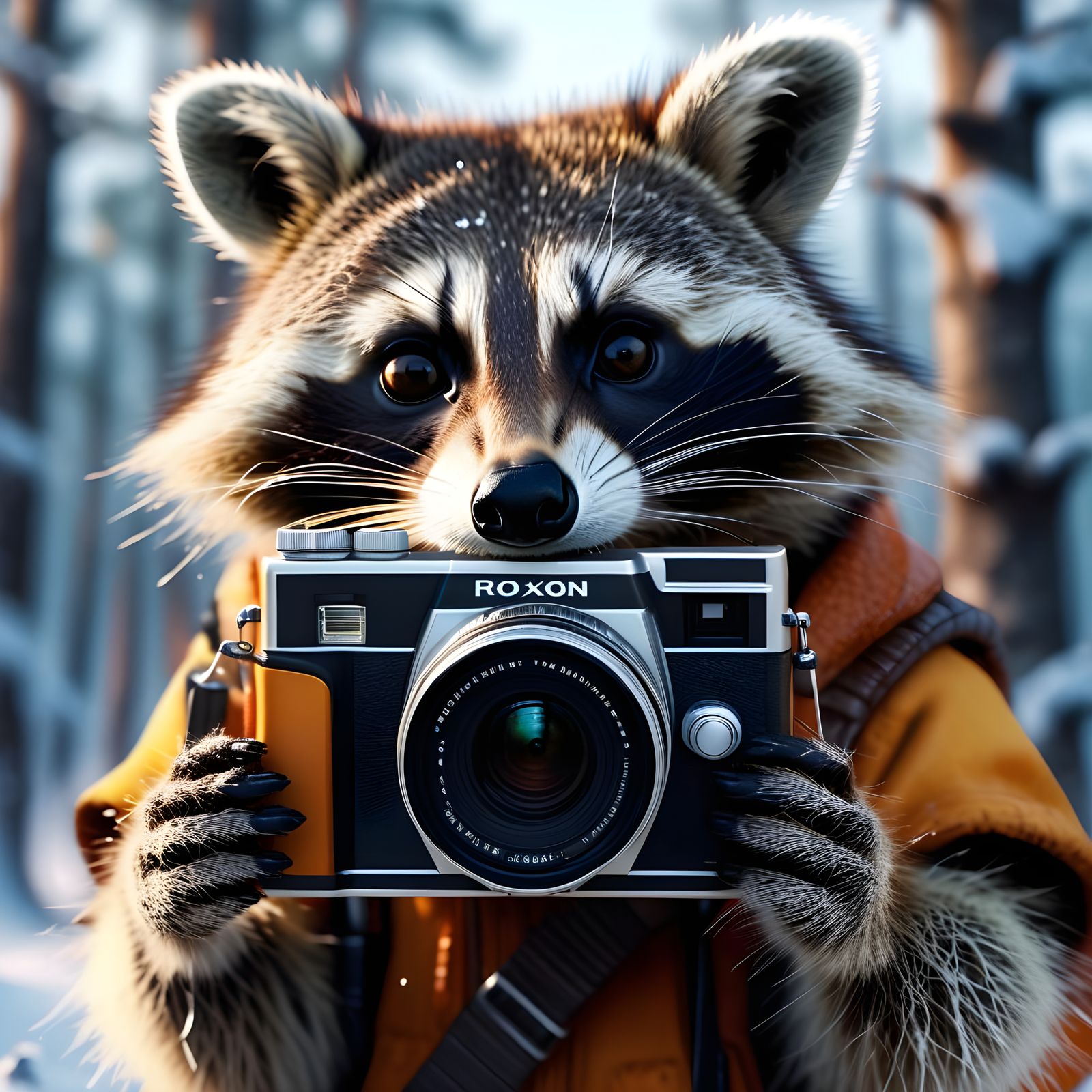 Serene Winter Forest Portrait of a Raccoon Photographer