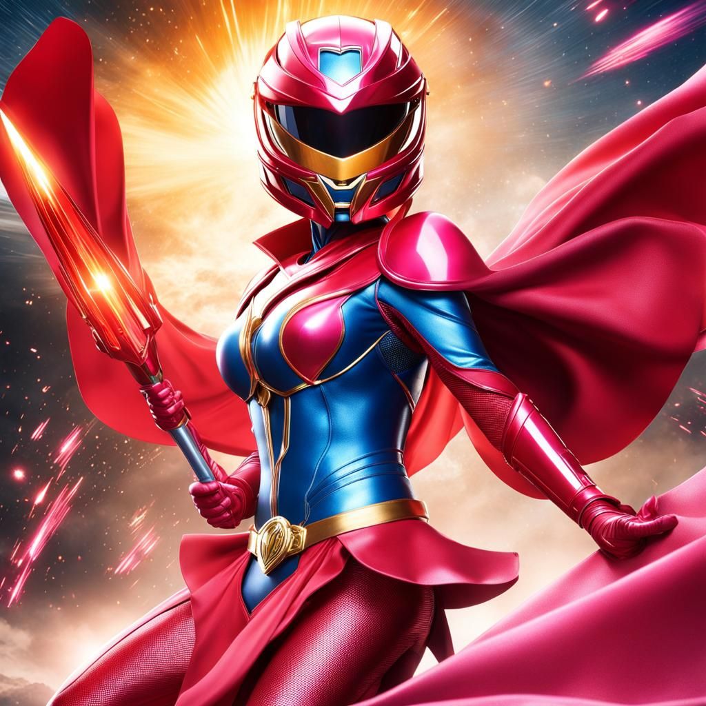 Powerful Guardian Superhero in Stardust Explosion