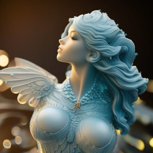 Water Elemental Girl Portrait in Digital Art Style