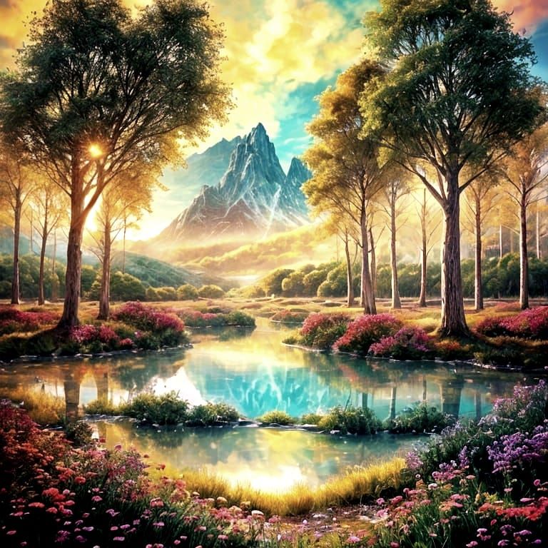 Polka Dot Landscape in Surreal Style