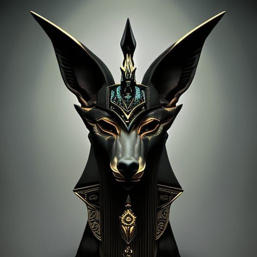 Anubis: Jackal Headed God in Dark Fantasy Style