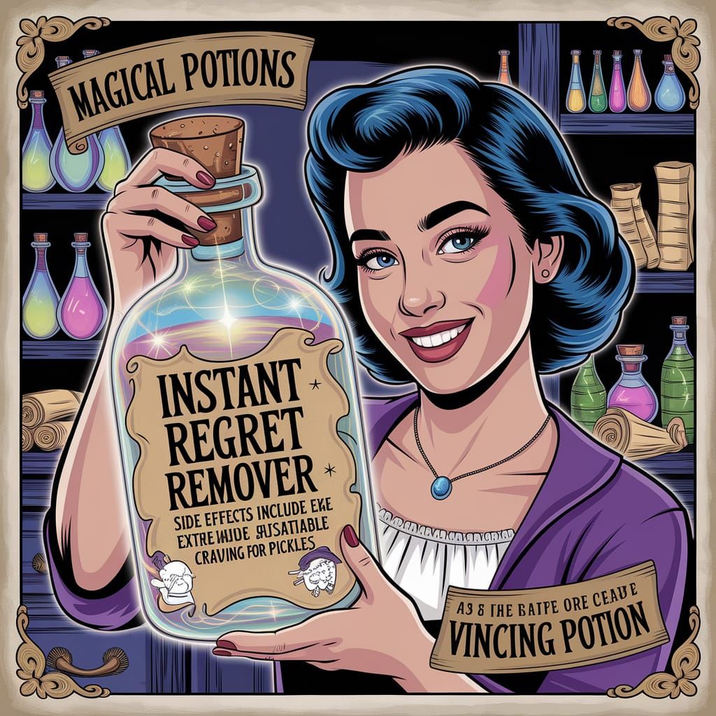 Enchanting Potion Model in Whimsical Alchemist's Workshop