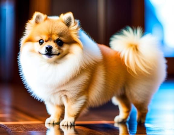 Fluffy Pomeranian Dog Portrait