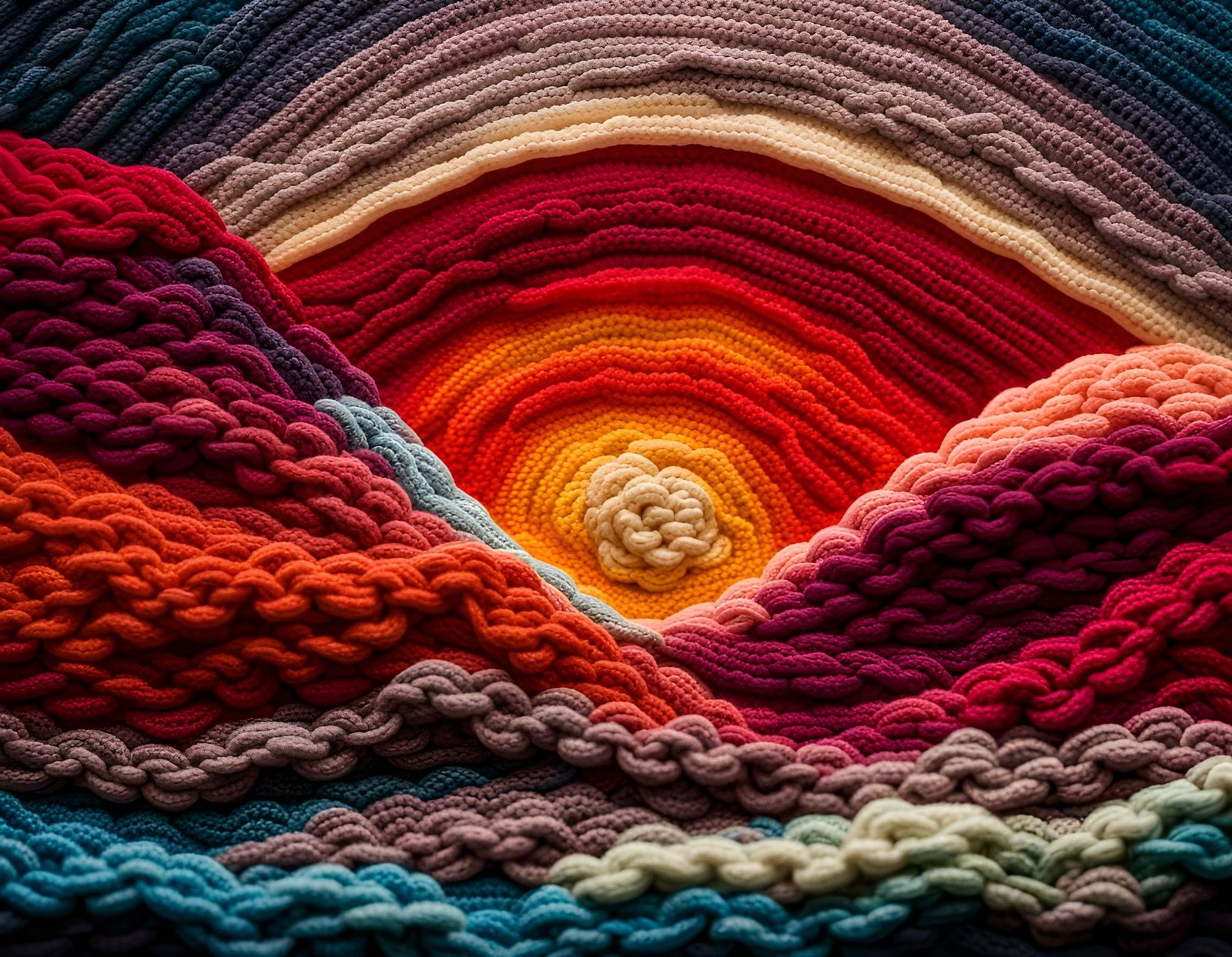 Miniature Crocheted Fantasy World: Fiber Art