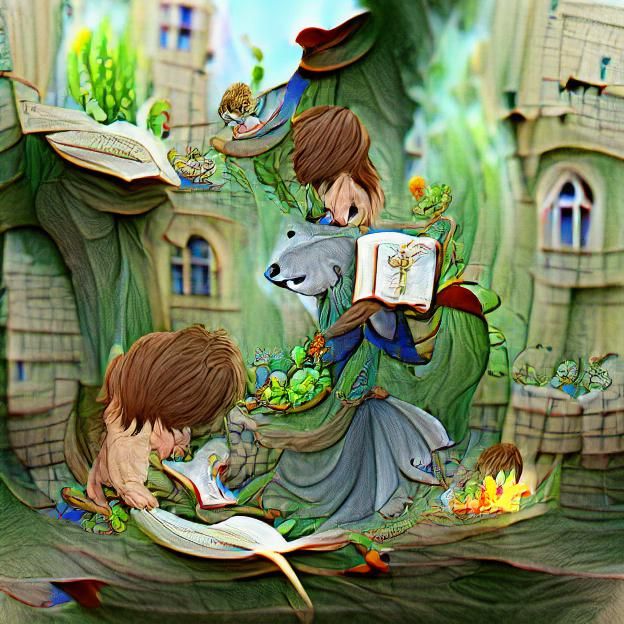 Whimsical Storybook Landscape Illustration