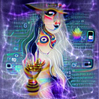 Ethereal Digital Goddess in Modern Art Style