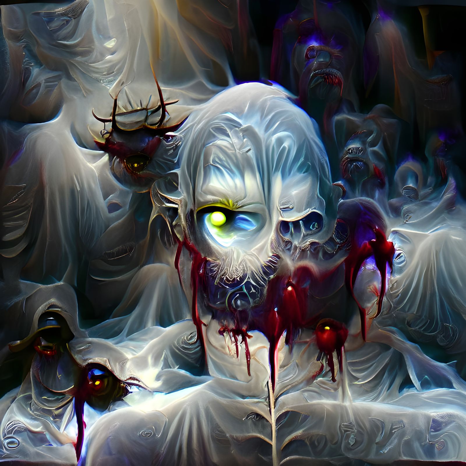 Sinister Unholy Shadow Priest in Dark Fantasy Style