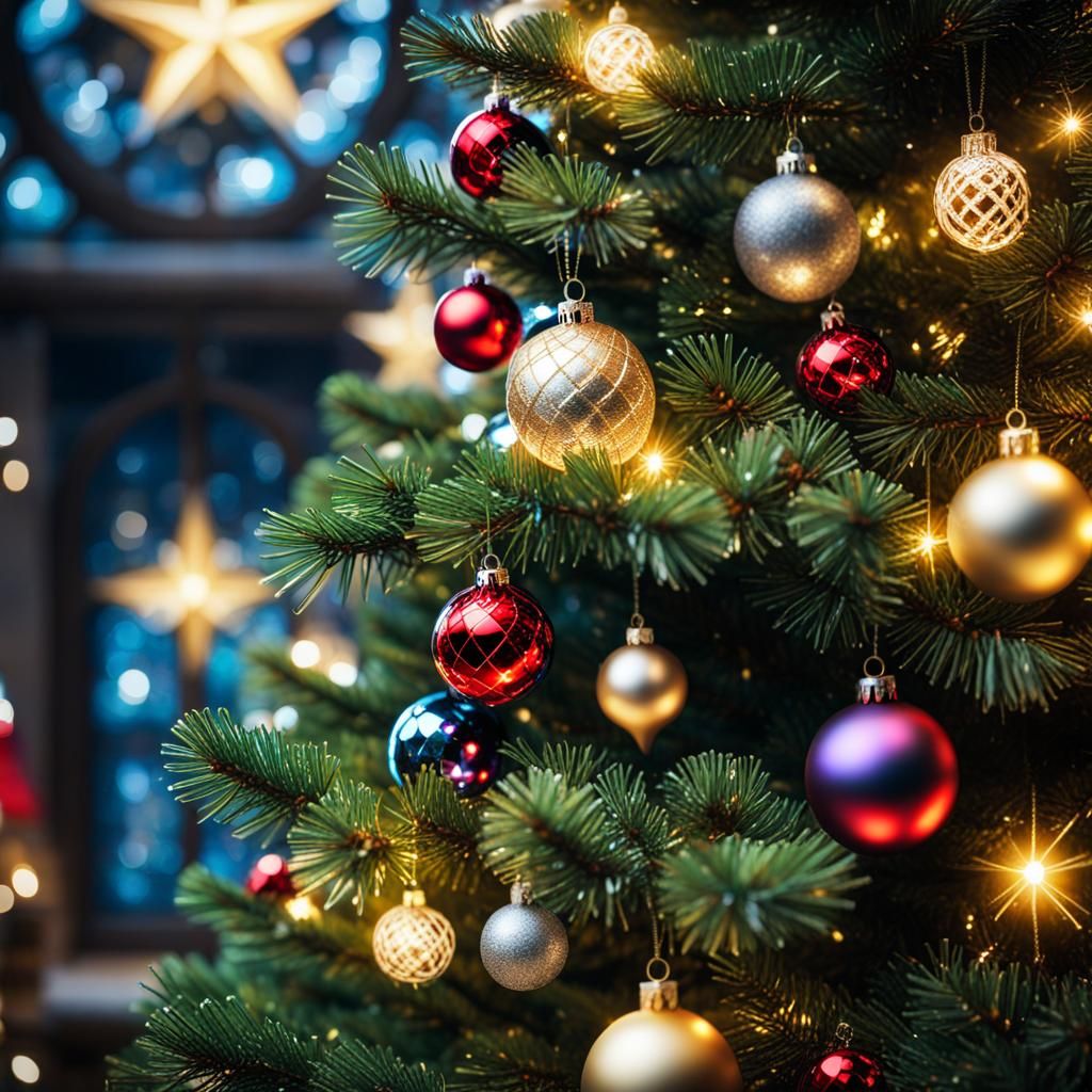 Marvel Villains Christmas Tree in Retro Cartoon Style