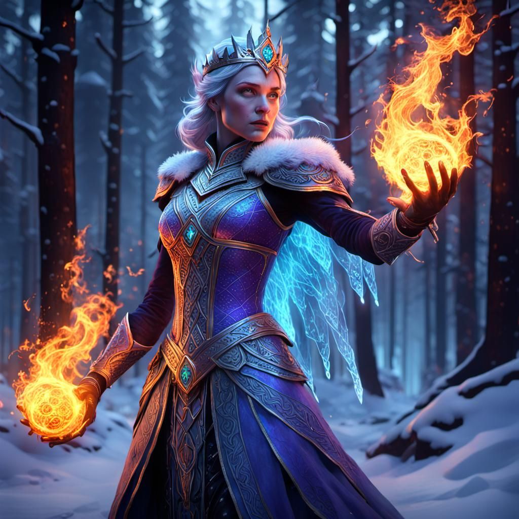 Ice Queen's Discovery: Dark Fantasy Concept Art
