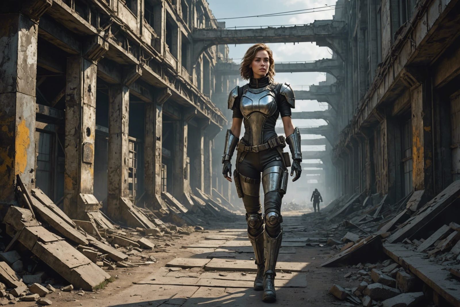 Post-Apocalyptic Woman in Vault Suit: Digital Airbrush Art