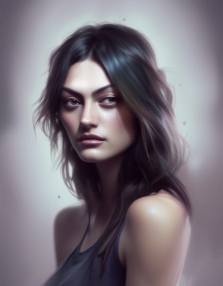 Phoebe Tonkin Portrait in Art Nouveau Style