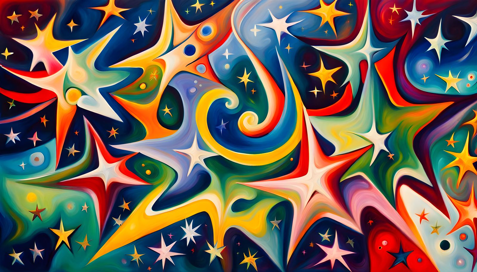 Iridescent Star Cluster Formation in Abstract Expressionism